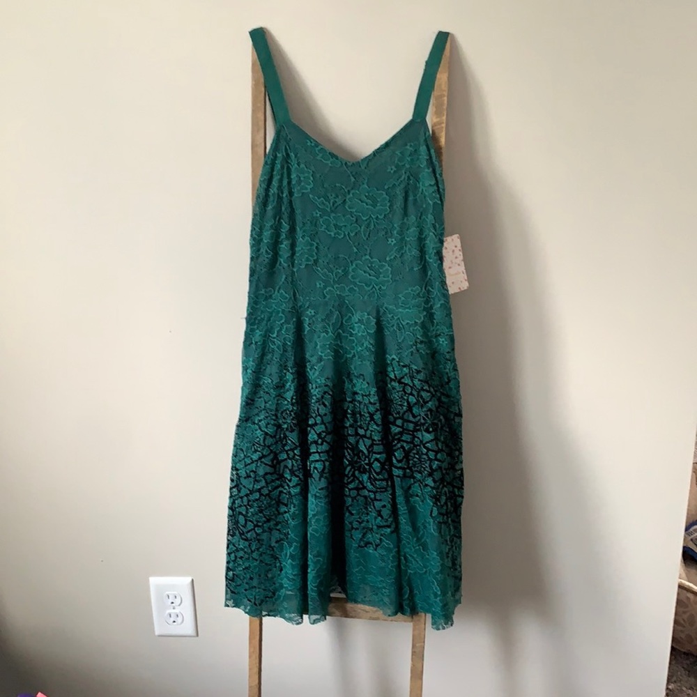 Dark green and black cocktail dress